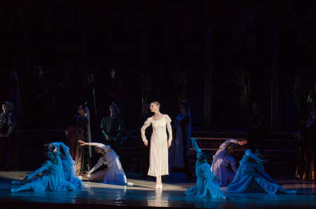 DNIPRO, UKRAINE - OCTOBER 21, 2017: Ballet Romeo and Juliet performed by members of the Dnipro ...