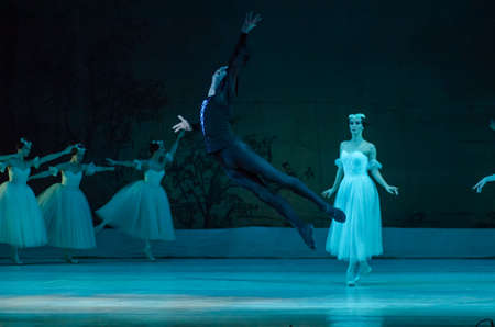 DNIPRO, UKRAINE - NOVEMBER 19, 2017: Classical ballet Giselle performed by members of the Dnipro Opera and Ballet 
Theatre.のeditorial素材