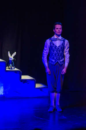 DNIPRO, UKRAINE - NOVEMBER  23, 2017: Children's fairy tale Porcelain Rabbit performed by members of...