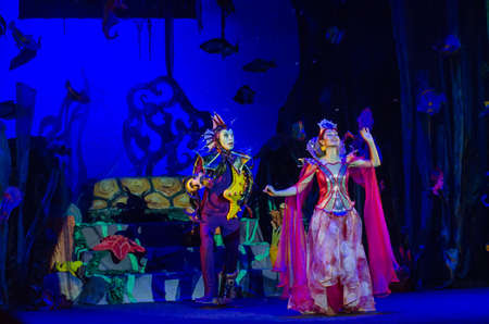 DNIPRO, UKRAINE - DECEMBER 27, 2017: Miracle-Yudo in the underwater kingdom performed by members of the Dnipro State Drama and Comedy Theatre.のeditorial素材