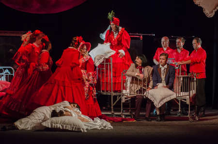 DNIPRO, UKRAINE - JULY 7, 2018: Uncle's dream performed by members of the Dnipro State Drama and...