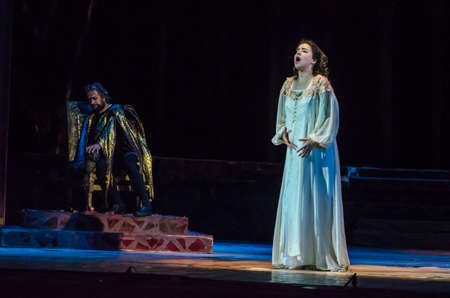 DNIPRO, UKRAINE - OCTOBER 7, 2018: Rigoletto opera performed by members of the Dnipro State Opera...