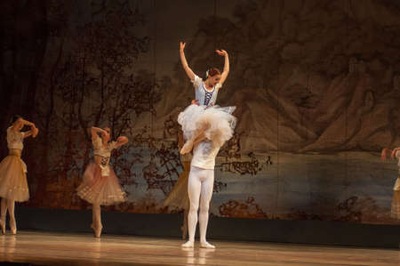 DNIPRO, UKRAINE - NOVEMBER 3, 2018: Classical ballet Giselle by Adolphe Adam performed by members of...