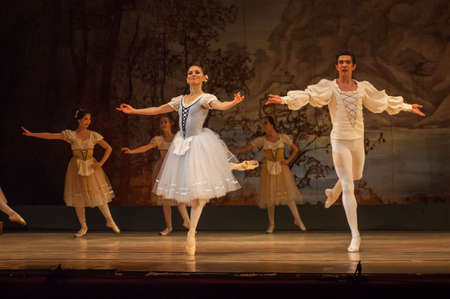 DNIPRO, UKRAINE - NOVEMBER 3, 2018: Classical ballet Giselle by Adolphe Adam performed by members of...