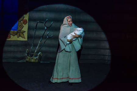 DNIPRO, UKRAINE - NOVEMBER 4, 2018: Miracle-Yudo in the underwater kingdom performed by members of the Dnipro State Drama and Comedy Theatre.のeditorial素材