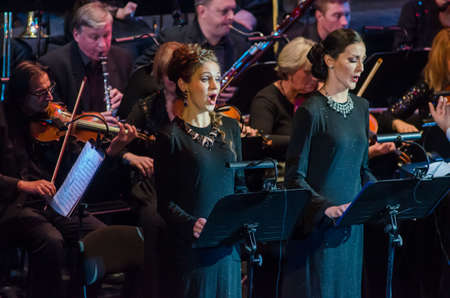 DNIPRO, UKRAINE - NOVEMBER 24, 2018: Requiem by Mozart performed by members of the Dnipro Opera and Ballet Theatre.のeditorial素材