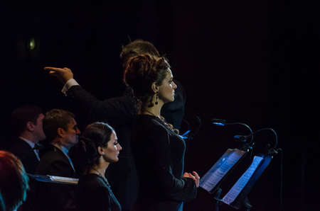 DNIPRO, UKRAINE - NOVEMBER 24, 2018: Requiem by Mozart performed by members of the Dnipro Opera and...