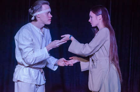 DNIPRO, UKRAINE - DECEMBER 2, 2018: Performance in the genre of post-apocalypse Prometheus perfomed...