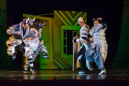 DNIPRO, UKRAINE - DECEMBER 29, 2018: Musical Kitsin House performed by members of the Dnipro Opera and Ballet Theatre.のeditorial素材