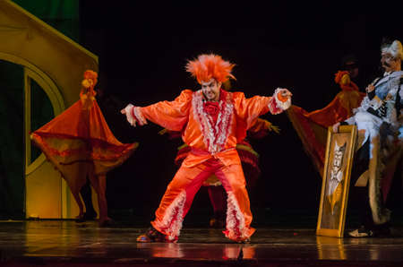 DNIPRO, UKRAINE - DECEMBER 29, 2018: Musical Kitsin House performed by members of the Dnipro Opera and Ballet Theatre.のeditorial素材