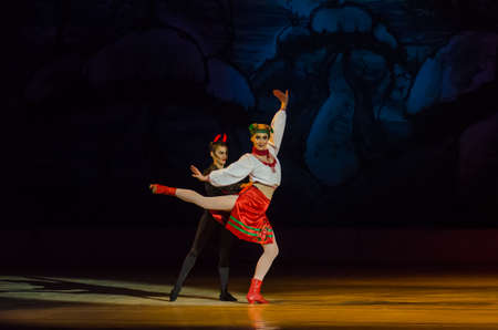DNiPRO, UKRAINE - JANUARY 6, 2018: Night before Christmas ballet  performed by members of the Dnipro Opera and Ballet Theatreのeditorial素材