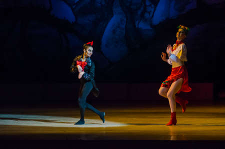 DNiPRO, UKRAINE - JANUARY 6, 2018: Night before Christmas ballet  performed by members of the Dnipro Opera and Ballet Theatreのeditorial素材