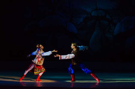 DNiPRO, UKRAINE - JANUARY 6, 2018: Night before Christmas ballet  performed by members of the Dnipro Opera and Ballet Theatreのeditorial素材