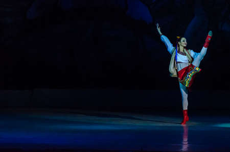 DNiPRO, UKRAINE - JANUARY 6, 2018: Night before Christmas ballet  performed by members of the Dnipro Opera and Ballet Theatreのeditorial素材