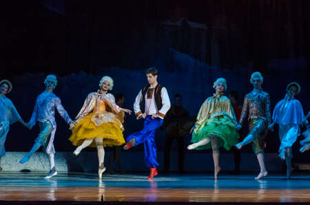 DNiPRO, UKRAINE - JANUARY 7, 2018: Night before Christmas ballet  performed by members of the Dnipro Opera and Ballet Theatreのeditorial素材