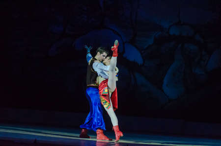 DNiPRO, UKRAINE - JANUARY 7, 2018: Night before Christmas ballet  performed by members of the Dnipro Opera and Ballet Theatreのeditorial素材
