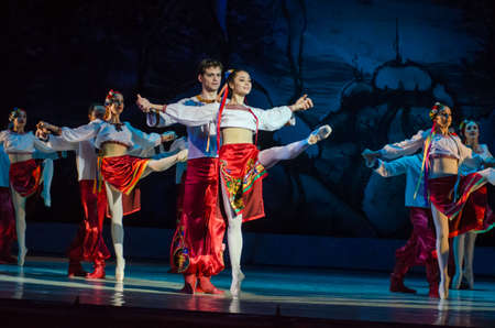 DNiPRO, UKRAINE - JANUARY 7, 2018: Night before Christmas ballet  performed by members of the Dnipro...