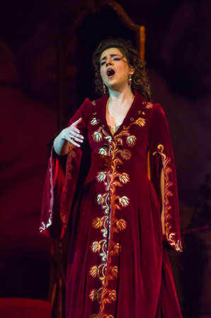 DNIPRO, UKRAINE â FEBRUARY 23, 2019: Classical Opera by Giuseppe Verdi Traviata performed by members of the Dnipro Opera and Ballet Theatre.のeditorial素材