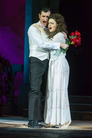 DNIPRO, UKRAINE â€“ FEBRUARY 23, 2019: Classical Opera by Giuseppe Verdi Traviata performed by...