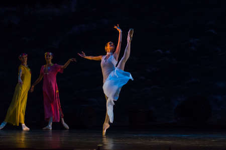 DNIPRO, UKRAINE â MARCH 17, 2019: Classical ballet Corsair by Adolphe Adam performed by members of the Dnipro Opera and Ballet Theatre.のeditorial素材