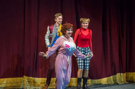 DNIPRO, UKRAINE â€“ APRIL 18, 2019: Comedy Noises Off  by Michael Frayn performed by members of...