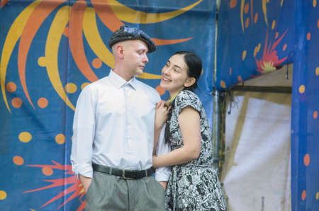 DNIPRO, UKRAINE â€” MAY 9, 2019: Performance Military History perfomed by members of the Youth...