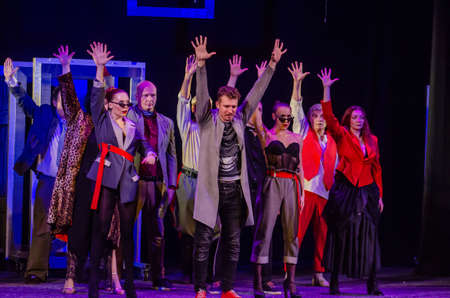 DNIPRO, UKRAINE - JULE 3, 2019: Comedy The Auditor by Mykola Gogol performed by members of the...