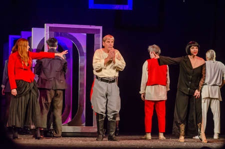 DNIPRO, UKRAINE - JULE 3, 2019: Comedy The Auditor by Mykola Gogol performed by members of the...