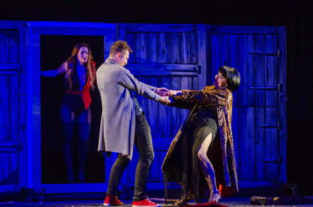 DNIPRO, UKRAINE - JULE 3, 2019: Comedy The Auditor by Mykola Gogol performed by members of the...