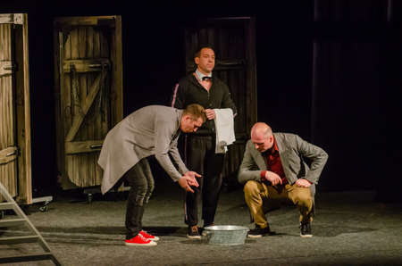 DNIPRO, UKRAINE - JULE 3, 2019: Comedy The Auditor by Mykola Gogol performed by members of the...