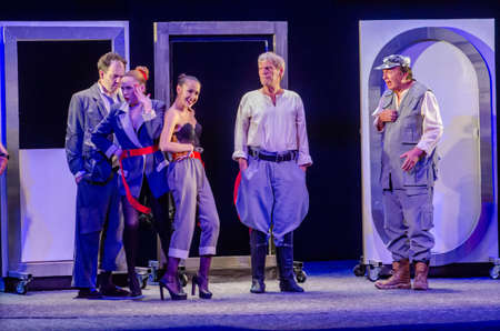 DNIPRO, UKRAINE - JULE 3, 2019: Comedy The Auditor by Mykola Gogol performed by members of the...