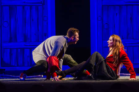 DNIPRO, UKRAINE - JULE 3, 2019: Comedy The Auditor by Mykola Gogol performed by members of the...
