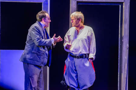 DNIPRO, UKRAINE - JULE 3, 2019: Comedy The Auditor by Mykola Gogol performed by members of the Dnipro State Drama and Comedy Theatre.のeditorial素材