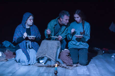 DNIPRO, UKRAINE - DECEMBER 15, 2019:  Chicago Abyss by Ray Bradbury  perfomed by members of  the Youth Theater Mirror.のeditorial素材