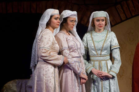 DNEPROPETROVSK, UKRAINE - MAY 22: Members of the Dnepropetrovsk State Russian Drama Theatre perform " Hanuma " on May 2, 2009 in Dnepropetrovsk, Ukraineのeditorial素材