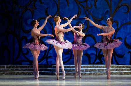 DNEPROPETROVSK, UKRAINE - JUNE 10: Sleeping beauty ballet performed by Dnepropetrovsk Opera and Ballet Theatre ballet on June 10, 2010 in Dnepropetrovsk, Ukraineのeditorial素材