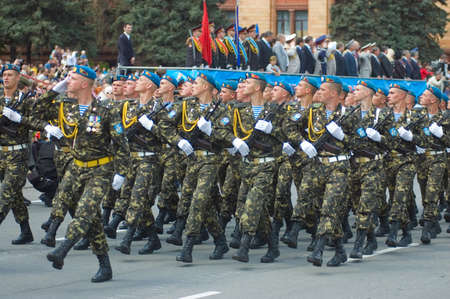 DNEPROPETROVSK, UKRAINE - MAY 9: Military parade to celebrate World War II Victory Day on May, 9,...