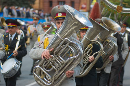 DNEPROPETROVSK, UKRAINE - MAY 9: Military parade to celebrate World War II Victory Day on May, 9,...