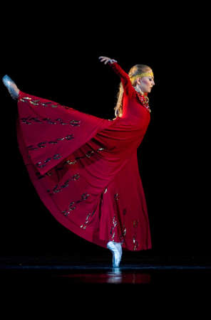 DNEPROPETROVSK, UKRAINE  JUNE 23: Princess Olga ballet performed by Dnepropetrovsk Opera and Ballet Theatre ballet on June 23, 2010 in Dnepropetrovsk, Ukraine.のeditorial素材