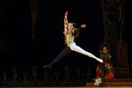 DNEPROPETROVSK, UKRAINE - APRIL 23: Swan Lake ballet performed by Dnepropetrovsk Opera and Ballet Theatre ballet on April 23, 2011 in Dnepropetrovsk, Ukraine.のeditorial素材