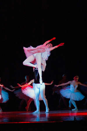 DNEPROPETROVSK, UKRAINE - APRIL 23: Swan Lake ballet performed by Dnepropetrovsk Opera and Ballet Theatre ballet on April 23, 2011 in Dnepropetrovsk, Ukraine.のeditorial素材