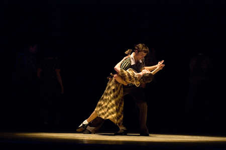 DNEPROPETROVSK, UKRAINE - MAY 12: Members of the Dnepropetrovsk State Opera and Ballet Theatre perform "This Tango in June" on May 12, 2011 in Dnepropetrovsk, Ukraineのeditorial素材