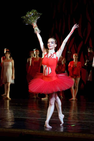 DNEPROPETROVSK, UKRAINE - JUNE 9: Members of the Dnepropetrovsk State Opera and Ballet Theatre perform " ZAKULIS?E " on June 9, 2011 in Dnepropetrovsk, Ukraine.のeditorial素材