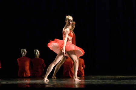 DNEPROPETROVSK, UKRAINE - JUNE 9: Members of the Dnepropetrovsk State Opera and Ballet Theatre perform " ZAKULIS?E " on June 9, 2011 in Dnepropetrovsk, Ukraine.のeditorial素材