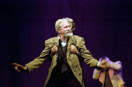 DNEPROPETROVSK, UKRAINE - SEPTEMBER 20: Members of the Dnepropetrovsk State Russian Drama Theatre perform "Heart of stone" on September 20, 2011 in Dnepropetrovsk, Ukraineのeditorial素材