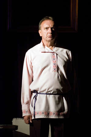 DNEPROPETROVSK, UKRAINE - SEPTEMBER 20: Members of the Dnepropetrovsk State Russian Drama Theatre perform "Heart of stone" on September 20, 2011 in Dnepropetrovsk, Ukraineのeditorial素材