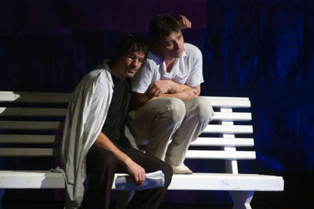 DNEPROPETROVSK, UKRAINE - DECEMBER 22: Members of the Moscow Independent Theatre perform "The Master and Margarita" on December 22, 2011 in Dnepropetrovsk, Ukraineのeditorial素材