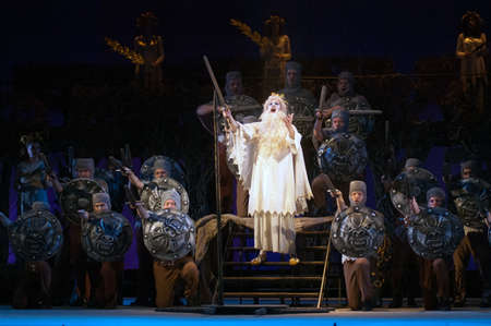 DNEPROPETROVSK, UKRAINE â€“ FEBRUARY 18: Members of the Dnepropetrovsk State Opera and Ballet...