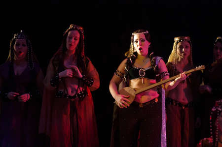 DNEPROPETROVSK, UKRAINE â JANUARY 28: Members of the Dnepropetrovsk State Opera and Ballet Theatre perform "Prince Igor" on January 28, 2012 in Dnepropetrovsk, Ukraineのeditorial素材