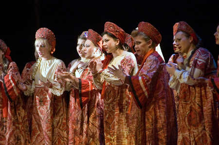 DNEPROPETROVSK, UKRAINE â JANUARY 28: Members of the Dnepropetrovsk State Opera and Ballet Theatre perform "Prince Igor" on January 28, 2012 in Dnepropetrovsk, Ukraineのeditorial素材
